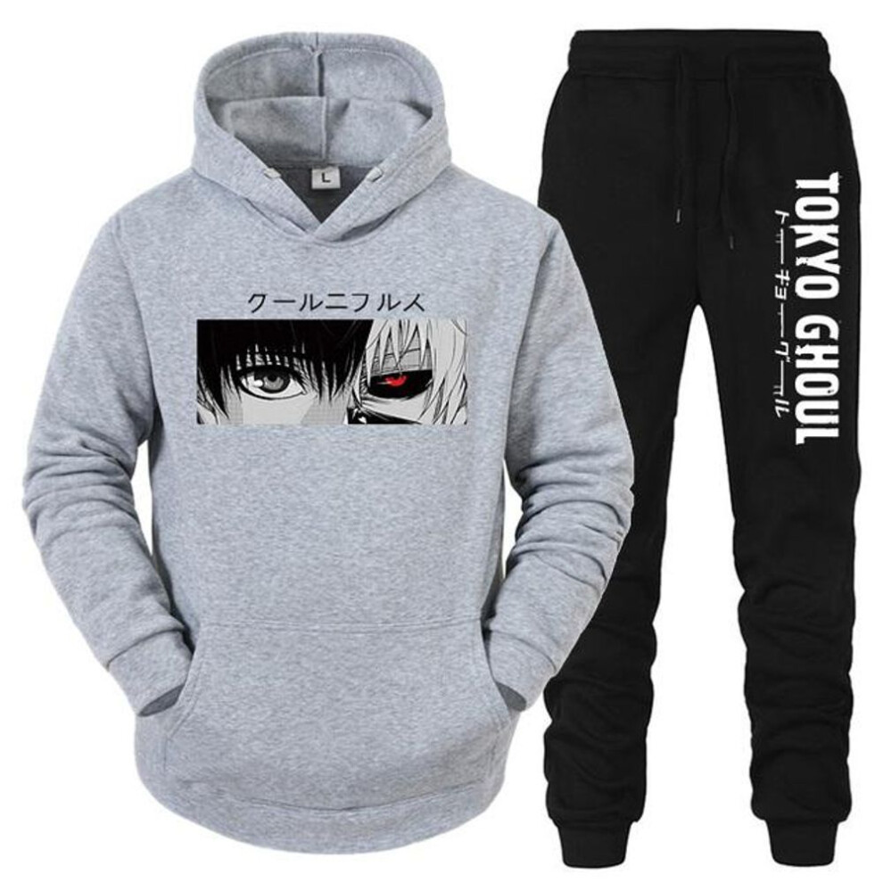 (grey, 3XL) Men&apos;s And Women&apos;s Long Sleeves Arrival Anime Tracksuit Hoodies and Sweatpants  Men Women Daily Casual Sports Jogging Suit