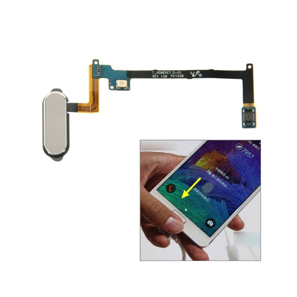 (White) For Samsung for Galaxy Note 4 /N910 Back Button Cable with Fingerprint Recognition Function