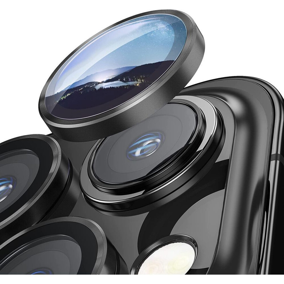 (Black, For iPhone 13 Pro) Purple Lens Protector for iPhone 15/14/13/12/11 Pro/Max