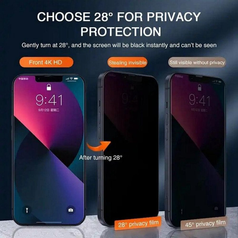 (iPhone 11) 4PCS Privacy Screen Protector For iPhone 15 14 13 12 11 Pro Max Mini 7 8 Plus X Xs Max XR Anti-Spy Glass Tempered Glass