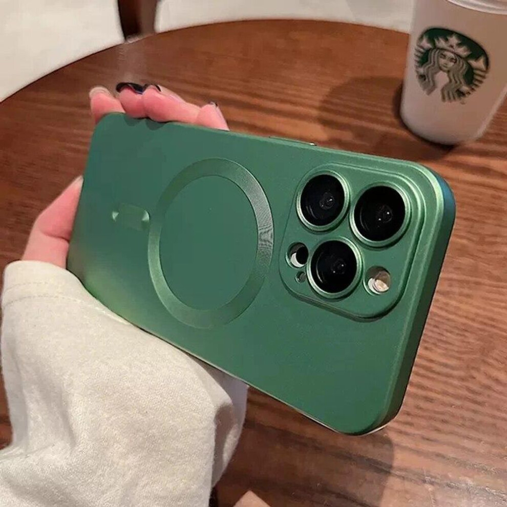 (green, For iPhone 13 ProMax) For Magsafe Magnetic Wireless Charge Phone Cases For iPhone 15 14 13 12 11 Pro Max Plus Case Camera Protection Cover Accessories