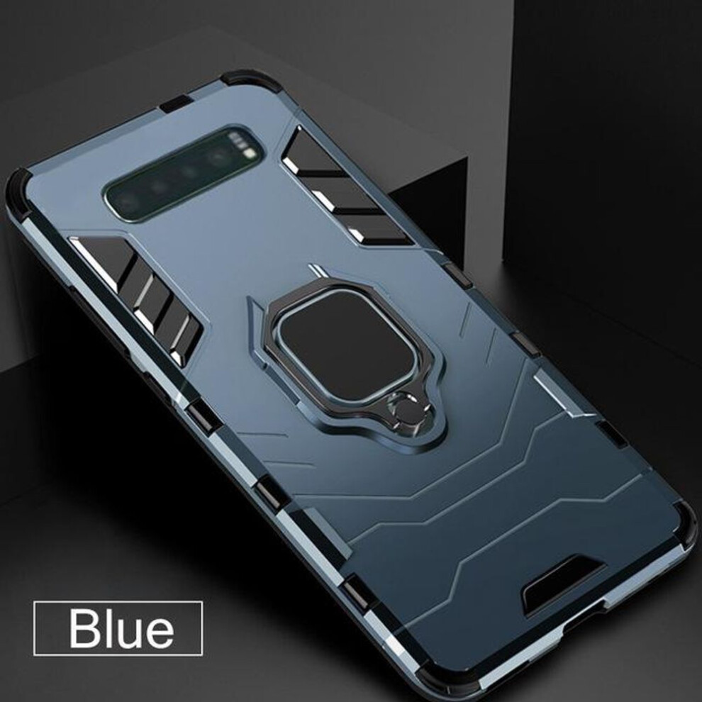 (navy blue, for Galaxy S10 Plus) KEYSION Phone Case For Samsung S10 S9 S8 Plus Case Magnetic Ring Holder PC+TPU anti-knock Back Cover