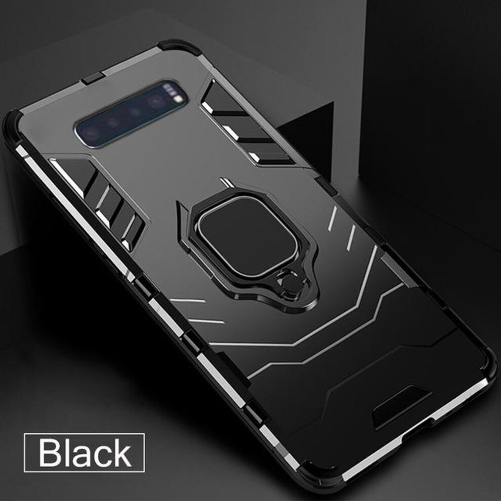 (black, for Galaxy S10 Plus) KEYSION Phone Case For Samsung S10 S9 S8 Plus Case Magnetic Ring Holder PC+TPU anti-knock Back Cover