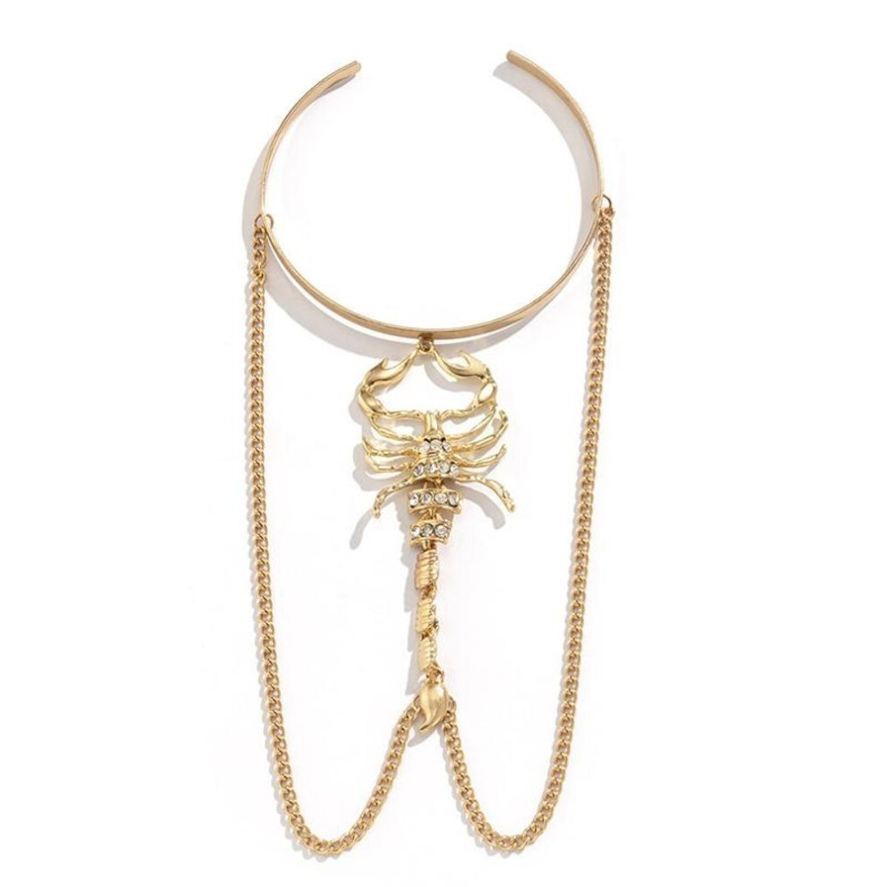 (gold) Punk Hip Hop  Tassel Bracelet Women Men Gothic Scorpion Arm Bangles