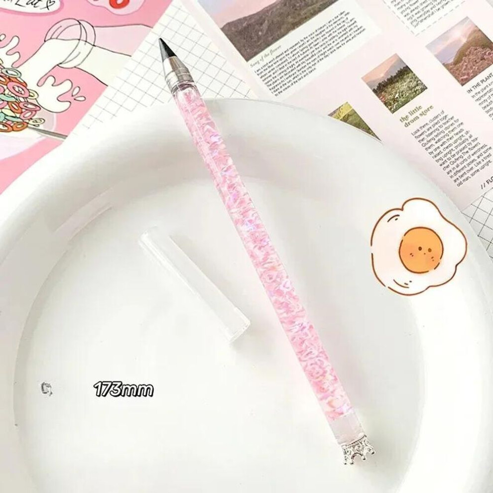 (Pink) 1Pcs Colorful Unlimited Writing Pencil No Ink Pen Magic Without Sharpening Pencils Painting Supplies Novelty Gifts Stationery