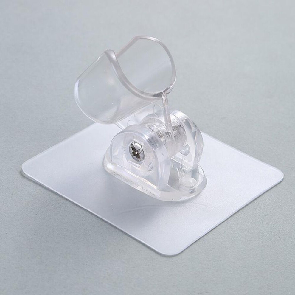 (Clear) Useful Adjustable Self-adhesive Handheld Shower Head Holder Showerhead Rack Punch-free