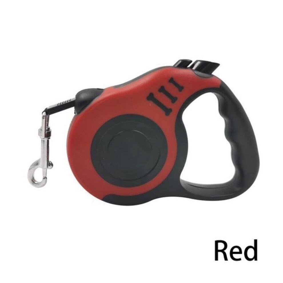 (Red, 5M) 1Pc Pet Tractor Dog Automatic Telescopic Traction Rope  Walking Extension Lead for Medium Dogs Pet Supplies