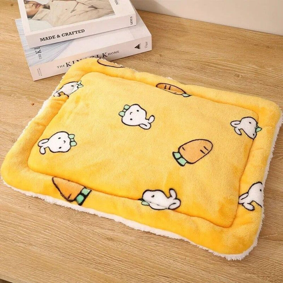 (Yellow) Rabbit Bed Mat House Nest Hamster Accessories Small Animal Hamster Bed House Pad Winter Warm Squirrel Hedgehog Mat
