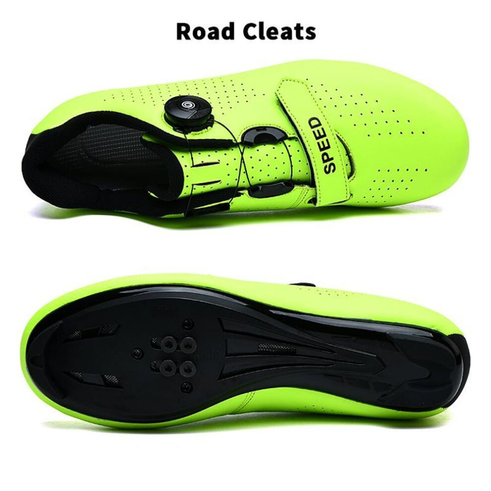 (green, 37) Cycling Sneakers Road Bike Cleat Shoes Men Mountain Racing Speed Sneakers Women Flat Bicycle Shoes Professional Outdoor Athletic Sports Bike Shoes