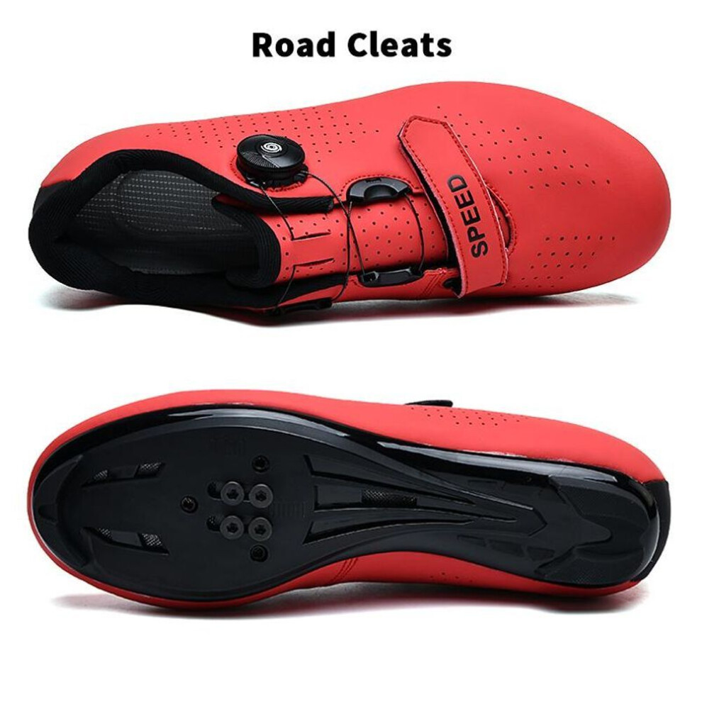 (red, 40) Cycling Sneakers Road Bike Cleat Shoes Men Mountain Racing Speed Sneakers Women Flat Bicycle Shoes Professional Outdoor Athletic Sports Bike Shoes