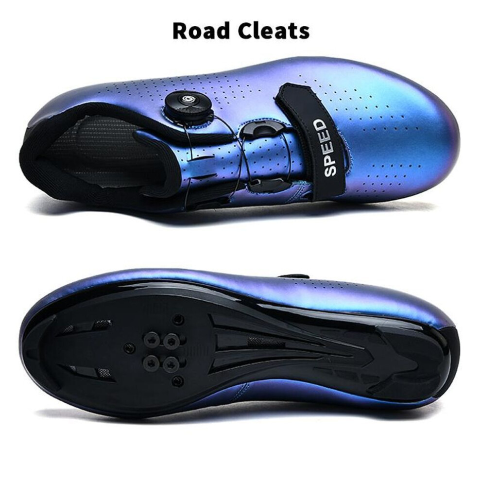 (blue, 41) Cycling Sneakers Road Bike Cleat Shoes Men Mountain Racing Speed Sneakers Women Flat Bicycle Shoes Professional Outdoor Athletic Sports Bike Shoes