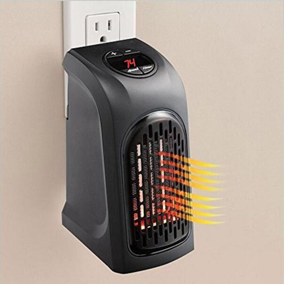 (black, US) 1 Pcs Wall-Outlet Mini Electric Air Heater 500W Powerful Warm Blower Room Heating Stove Portable Home Radiator YSXX
