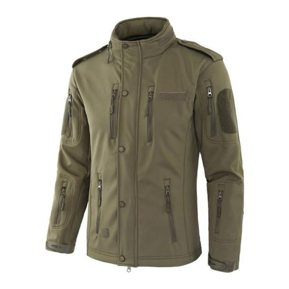 (green, XXXL) Outdoor Jacket Removable Hooded Long Sleeve Zipper Closure Jacket Coat with Multi Pockets Solid Color Zipper Placket Travel Hiking Outwear
