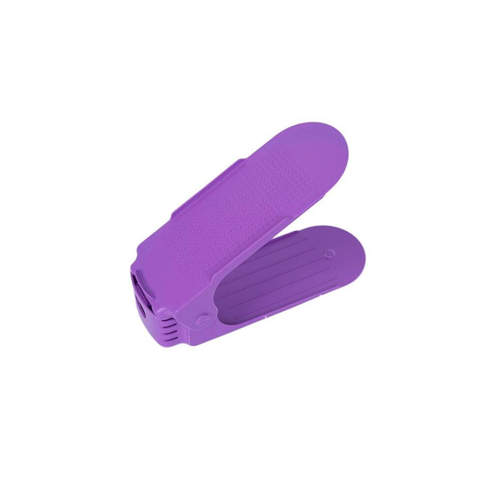 (Purple) Saving Plastic Space Shoe Stand Dual Levels Adjustable Features Use Bedroom-image-OPC-PHHCF2N-NEW
