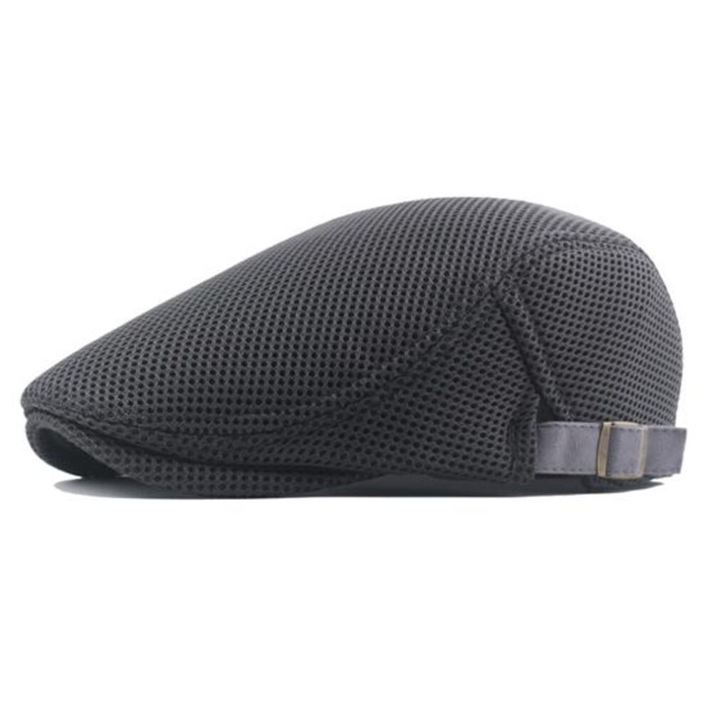 (dark gray) Stable Peaked Cap Wear-resistant Perfect Gifts Polyester Adjustable Buckle Mesh Men Hat