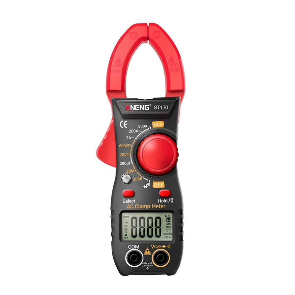 (black,red) ANENG ST170 Smart Clamp Meter 1999 Counts Auto-ranging Digital Multimeter LCD Screen AC DC Voltage