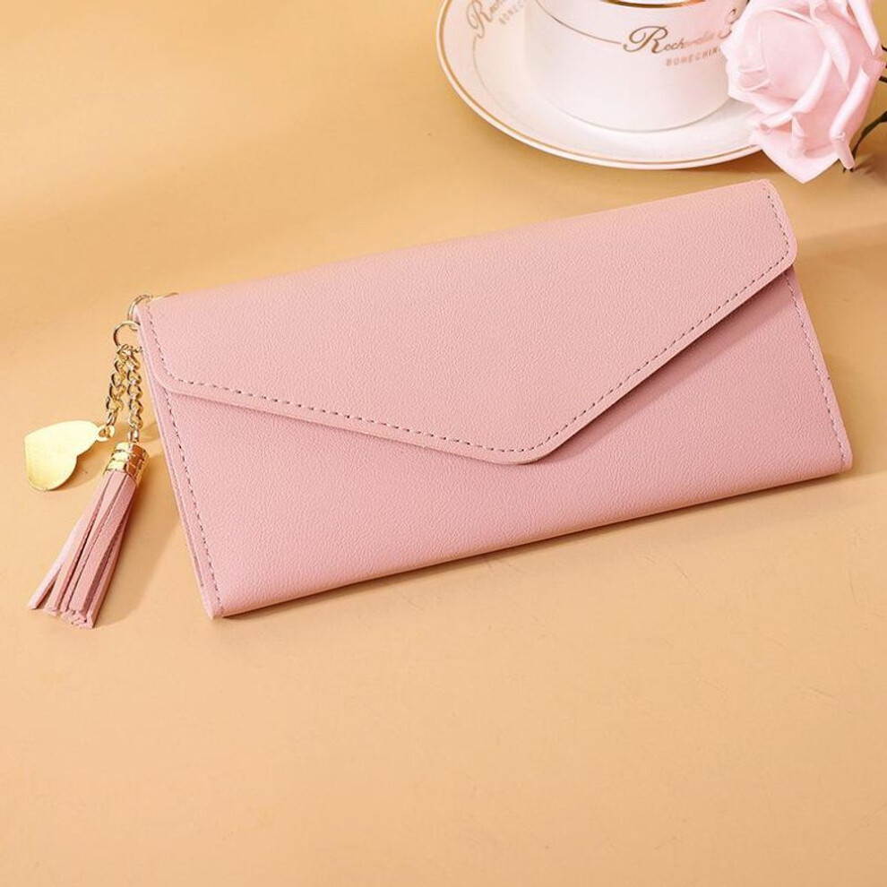 (light pink, 18.5x0.5x9cm) Yogodlns Fashion Wallets Zipper Coin Purse Lady Long Purses Handbags Women Clutch Cards Holder PU Leather Moneybag Billfold Wallet