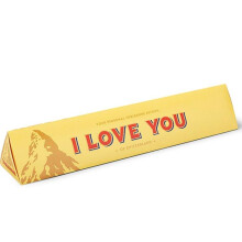 Personalised I Love You Milk Chocolate Toblerone With Honey Almond Nougat 100g || Delicious Toblerone chocolate, with an adorable I Love You Message