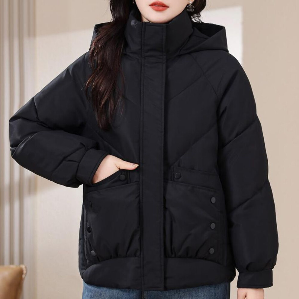 (black, XL) XL-8XL Oversized Outerwear Women Winter Coats Hooded Casual Loose Thick Warm Lady Jackets Plus Size Women Clothing
