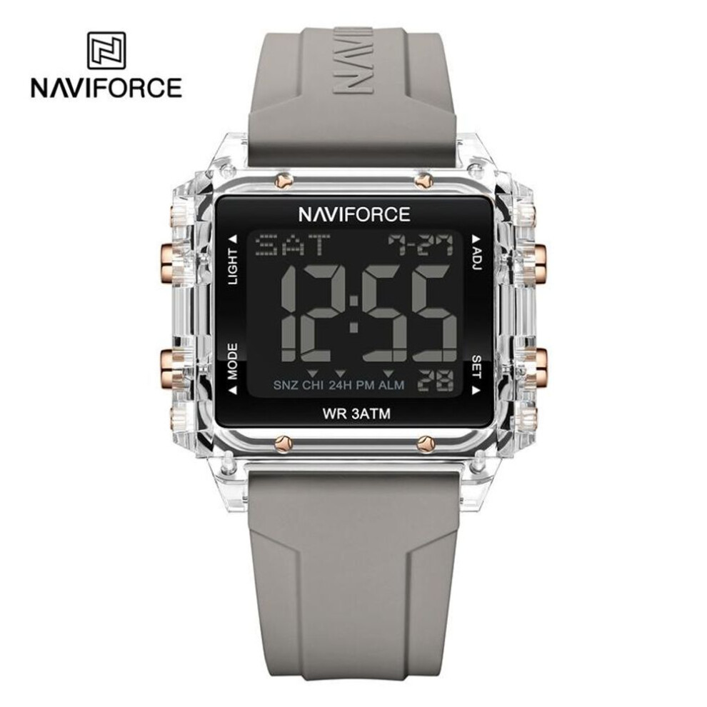 (gray, 250mm) NAVIFORCE Digital Watches For Men LCD Sports Waterproof Unisex Wristwatch Kid Child Gift 7101