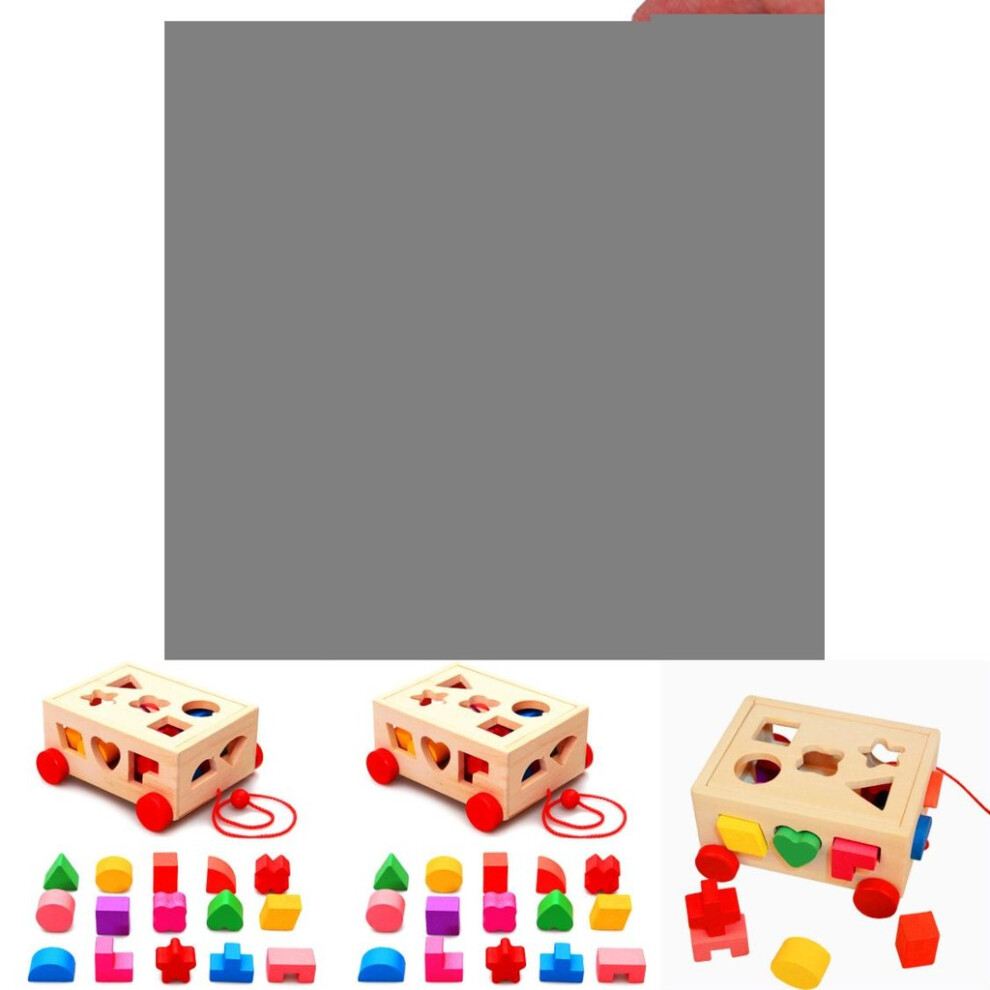 Wooden Trolley Toddler Toy With Building Blocks For And Development Fun