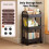 (Black Three Storey) Rolling Small Storage Cart Collapsible Kitchen Bedroom Organization Bathroom 1