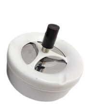 (White) The Rotate Press Metal Ashtray Soot Storage Box Small Cleaning Household Tools