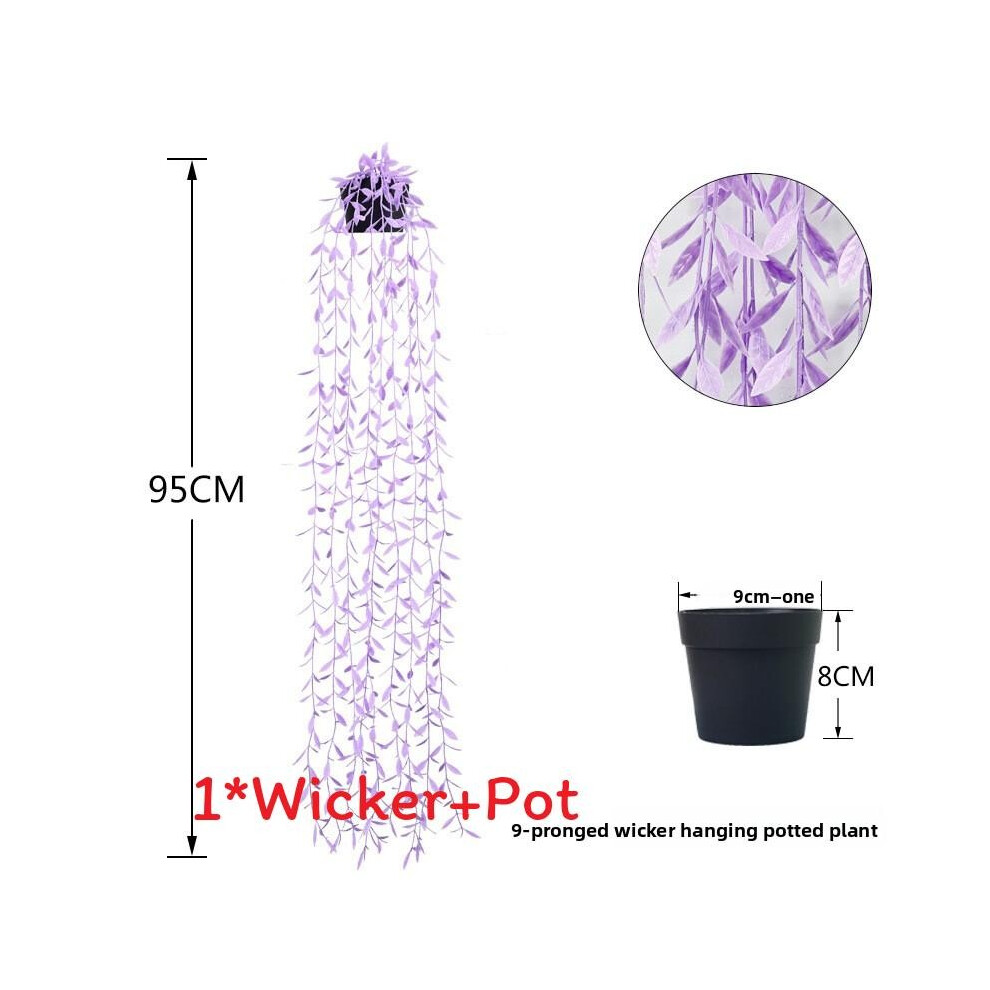 (Purple Willow Branch)Eucalyptus Globulus Salix Babylonica fausse plante maison extérieur design paysage