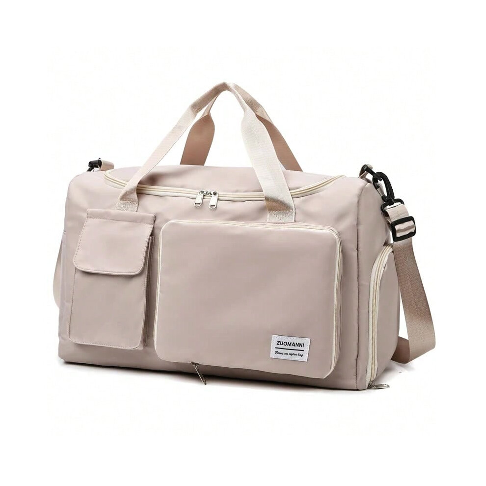 (Khaki) UNIXINU Carry On Travel Bag Large Capacity Weekender Overnight Duffle Bags with Shoe Compartment Sports Fitness Bags for Women-image-OPC-PHHCYFZ-NEW