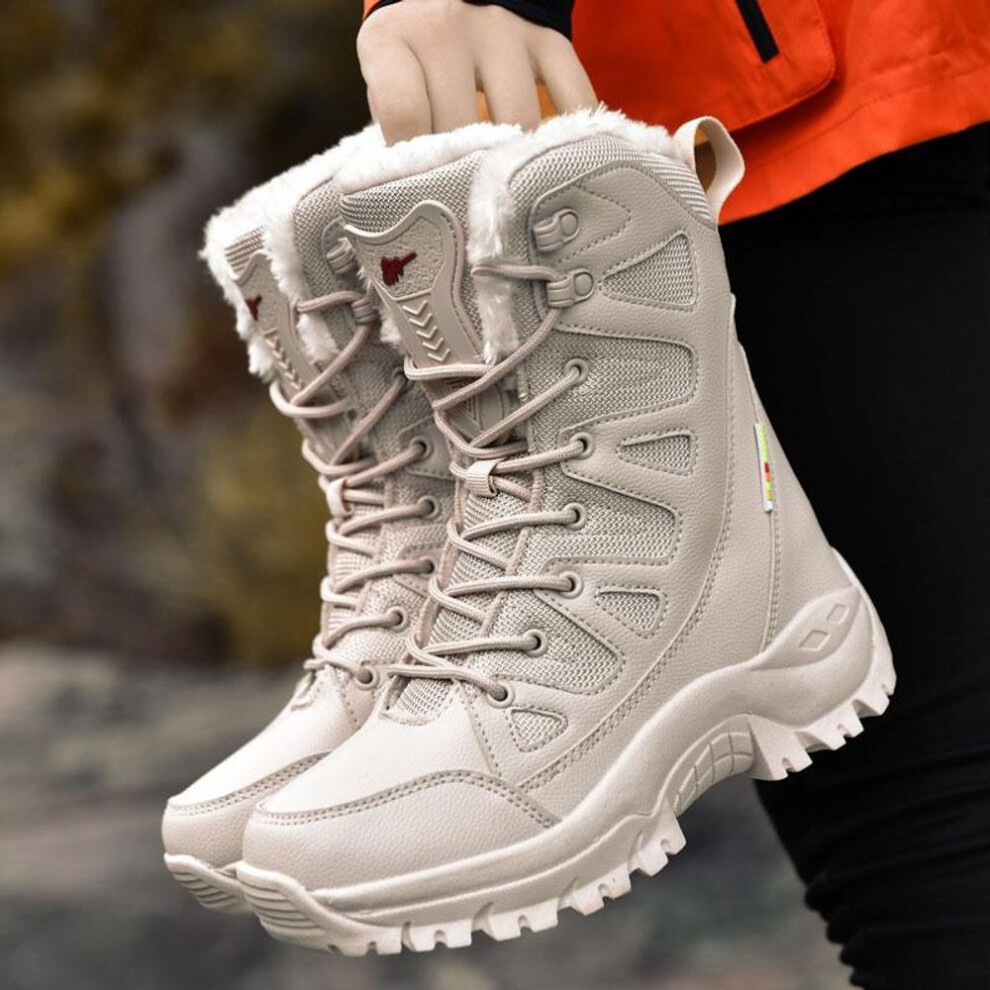 (beige, 40) TUINANLE Men High Quality Winter Thickness Boots Keep Warm Men&apos;s Boots Outdoor Shoes Ankle Boots