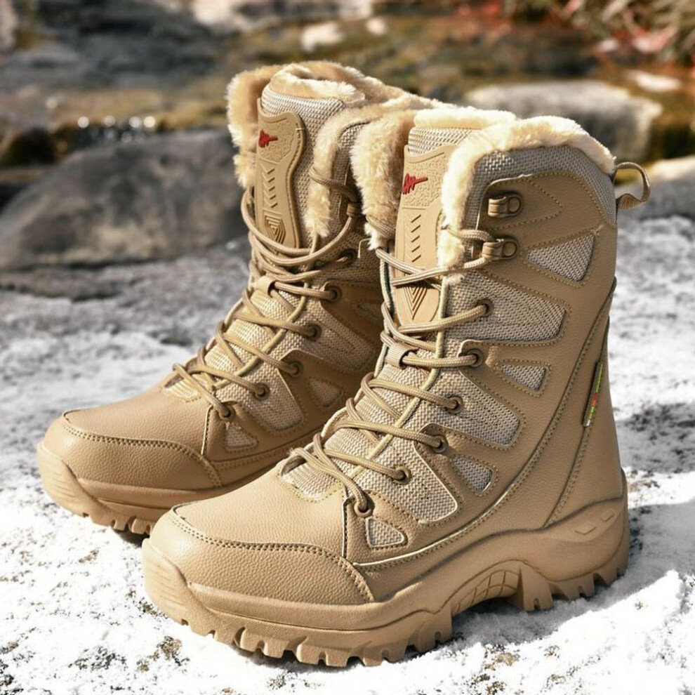 (brown, 46) TUINANLE Men High Quality Winter Thickness Boots Keep Warm Men&apos;s Boots Outdoor Shoes Ankle Boots