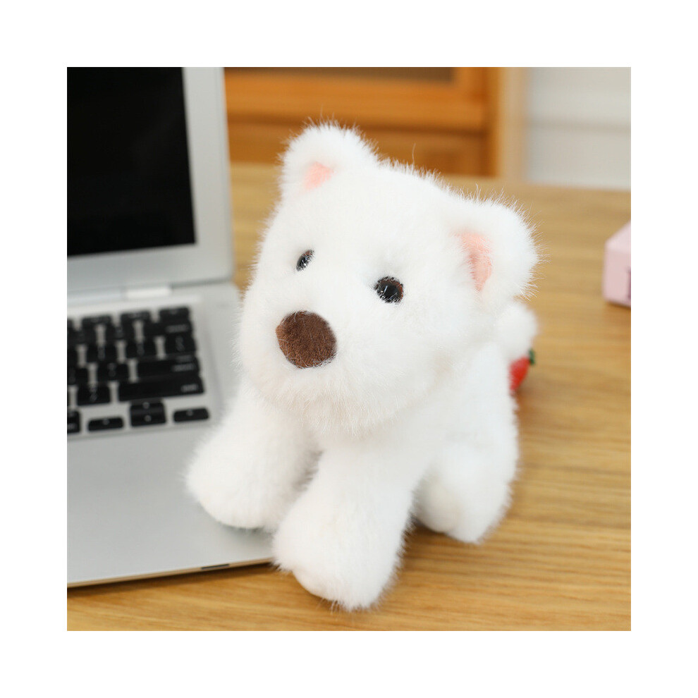 (White)Akita West Highland Peluche Animal Enfants Confort Poupée Ornement pour Décoration Chambre
