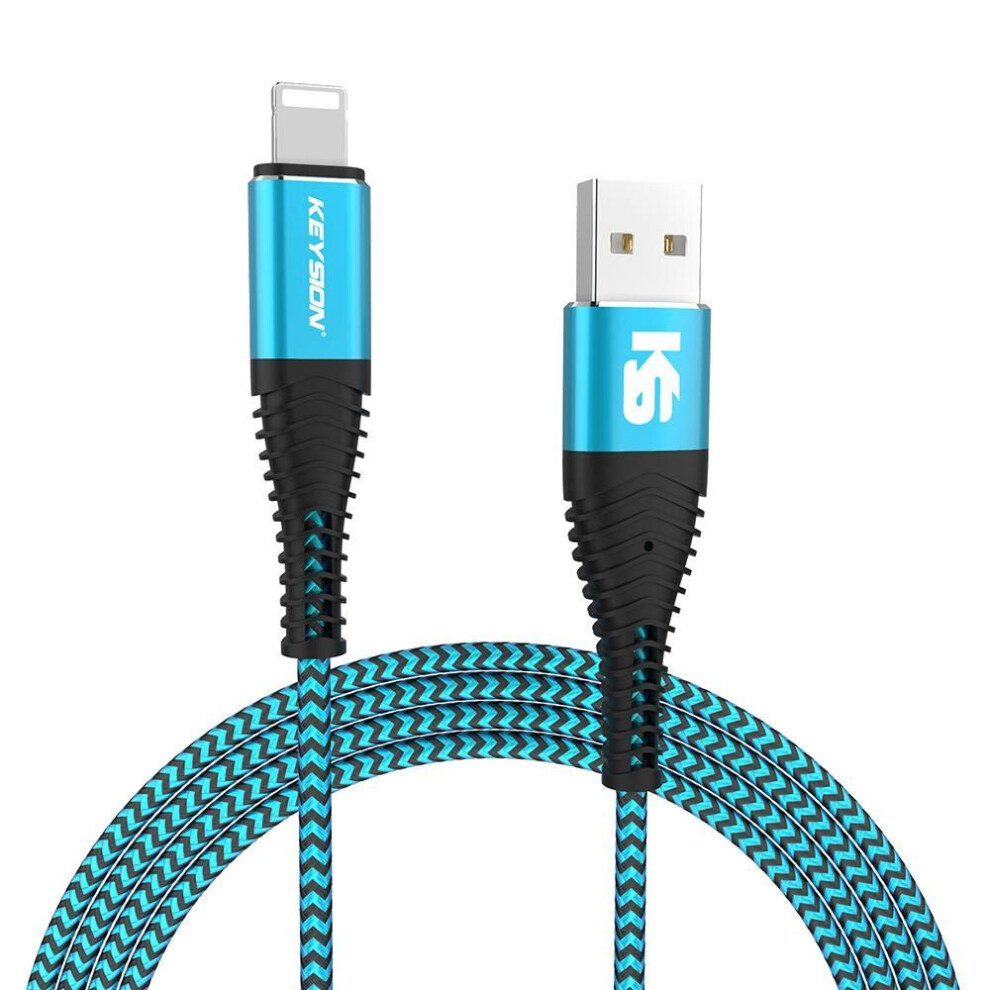 (blue, 1m) KEYSION USB Data Cable for iPhone 14 13 12 11 Pro Max Xs max Xr X 8 7 6 plus 6s 5 s plus iPad 2.4A Fast Charging Cable