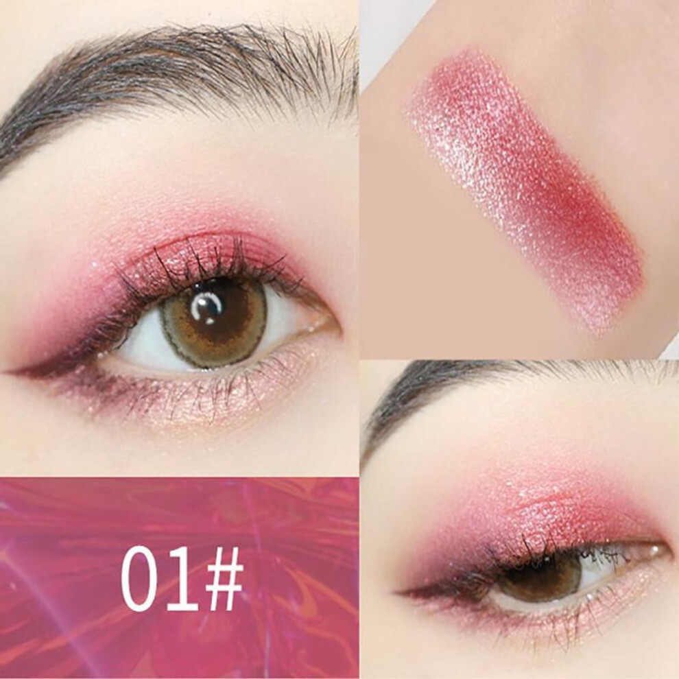 (01) Double Color Glitter Eye shadow Stick Pencil Eyeshadow Makeup Waterproof Bicolor Shimmer Cosmetics Beauty Makeup Tool