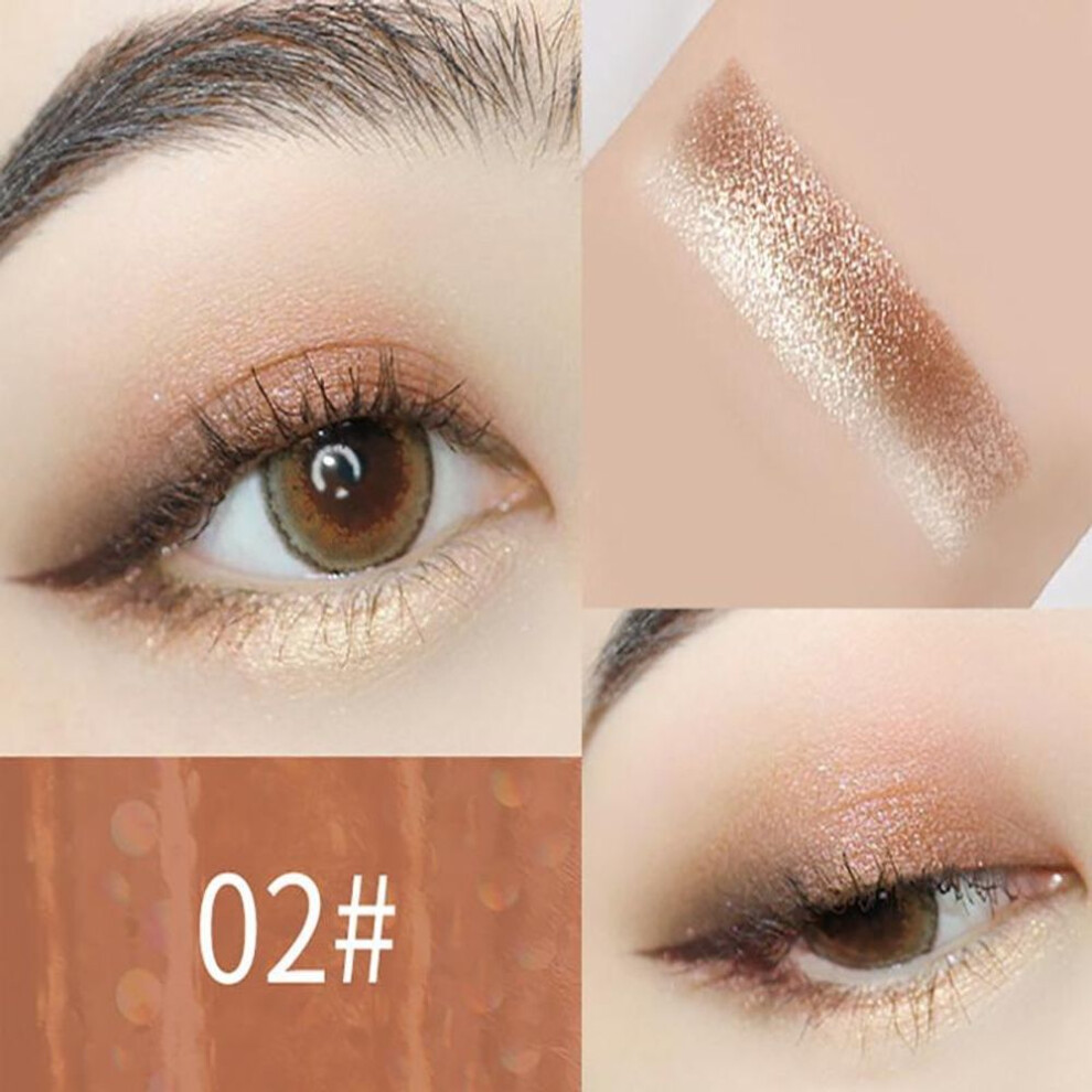 (02) Double Color Glitter Eye shadow Stick Pencil Eyeshadow Makeup Waterproof Bicolor Shimmer Cosmetics Beauty Makeup Tool