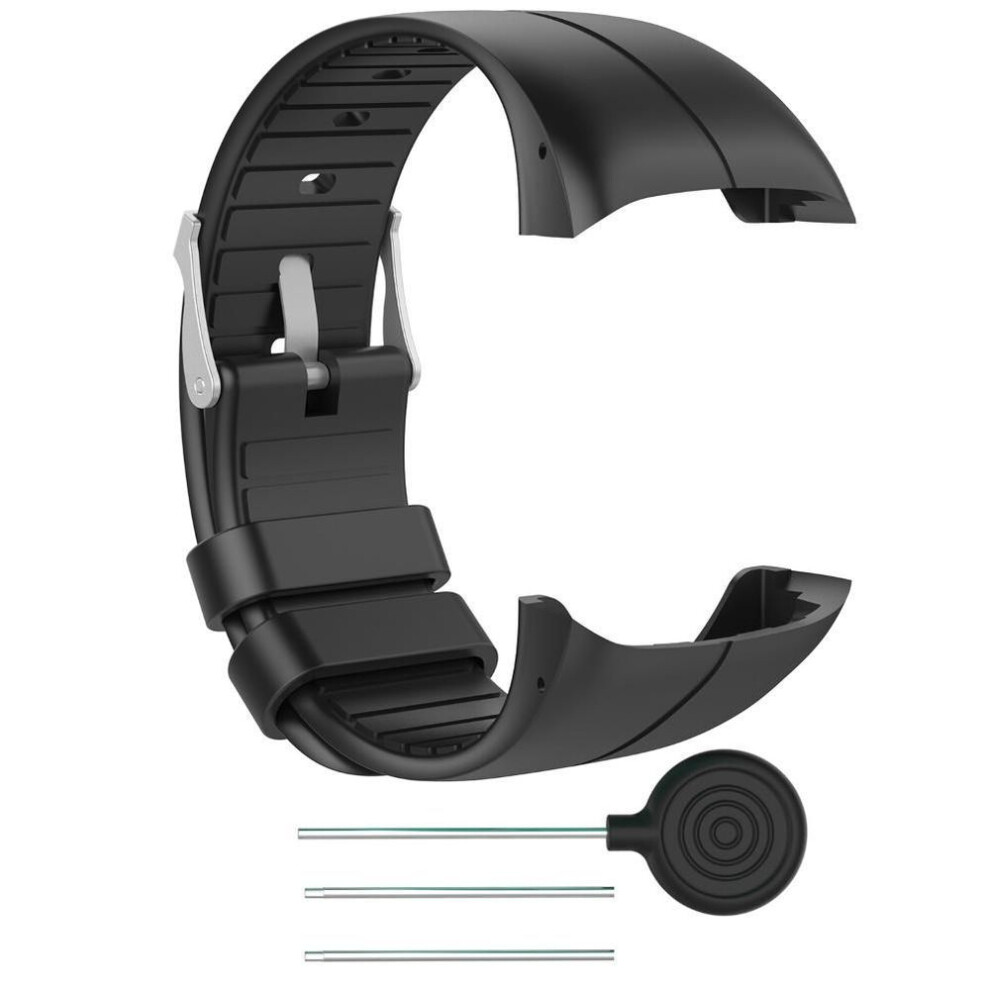 (black) M400 Replacement Adjustable Strap Silicone Band Watch Polar with for Tools
