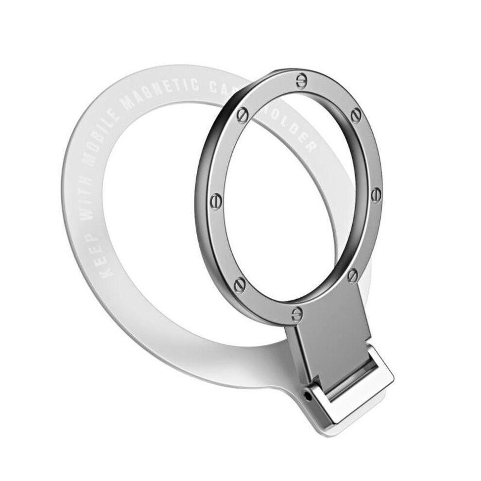 (White) Fonken Ultra-thin Phone Finger Ring Holder For MagSafe Magnetic Phone Stander Bracket For iPhone 14 13 Samsung Rotatable Kickstand