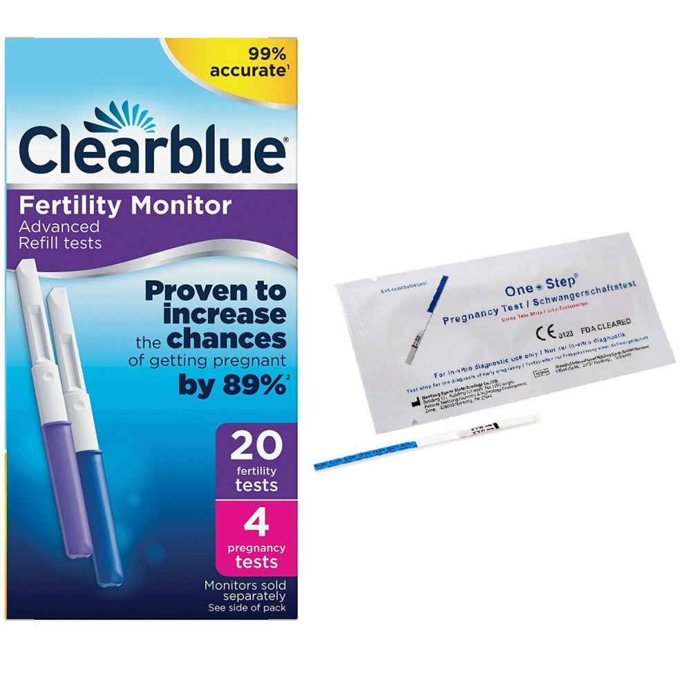 Clearblue 20 + 4 Advanced Fertility Monitor Sticks Pregnancy Tests/Kits + 1 Preg