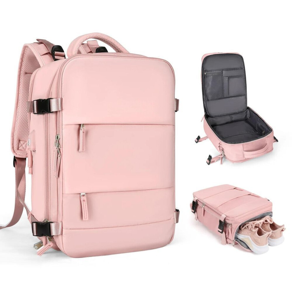 (pink, 42*32*17) Travel Backpack for Women, Carry On Backpack,TSA Laptop Backpack Flight Approved, College Nurse Bag Casual Daypack for Weekender