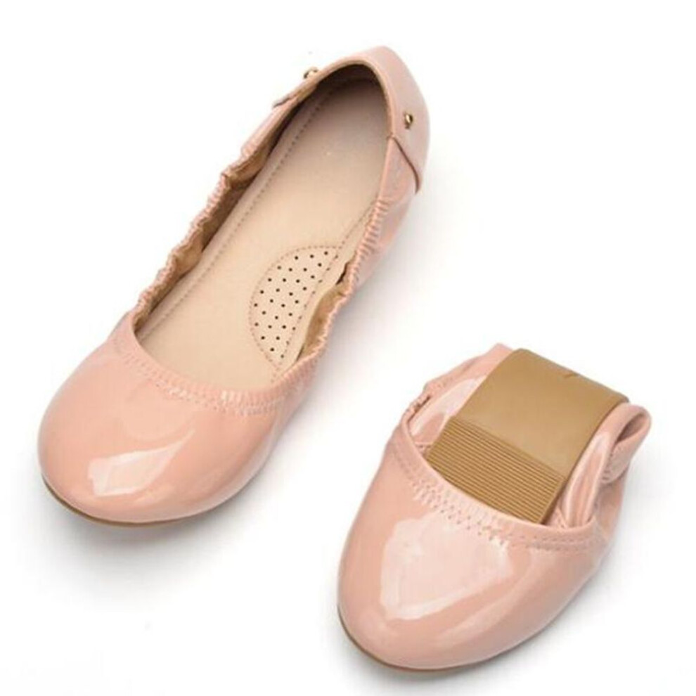 (pink, 38) Classic Women Ballet Flat Shoes Dressy Comfortable Shoes for Women Foldable Ballerina Slip on Ladies Shoes