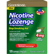 GoodSense Mini Nicotine Polacrilex Lozenge, 4 mg (Nicotine), Mint Flavor