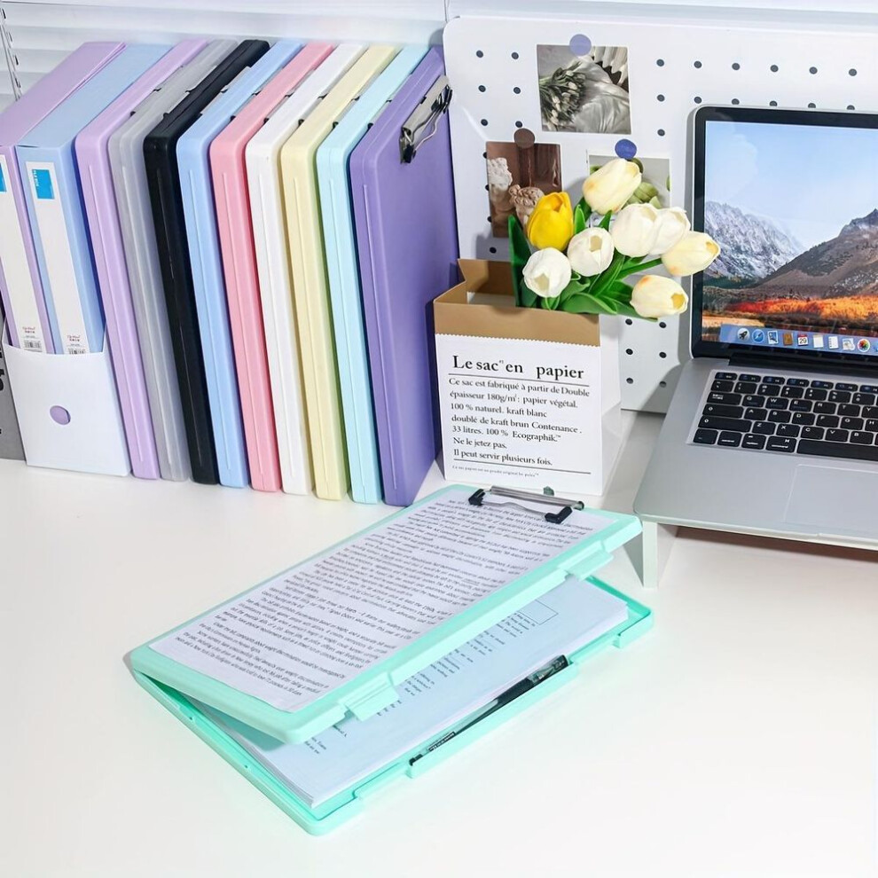 (green) A4 File Folder Storage Box with Plate Clip for Students