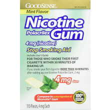 GoodSense Nicotine Polacrilex Uncoated Gum 4 mg (nicotine), Mint Flavor