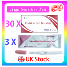 30 Ovulation Tests + 3 Pregnancy Stick Test Kits Urine Fertility Kit