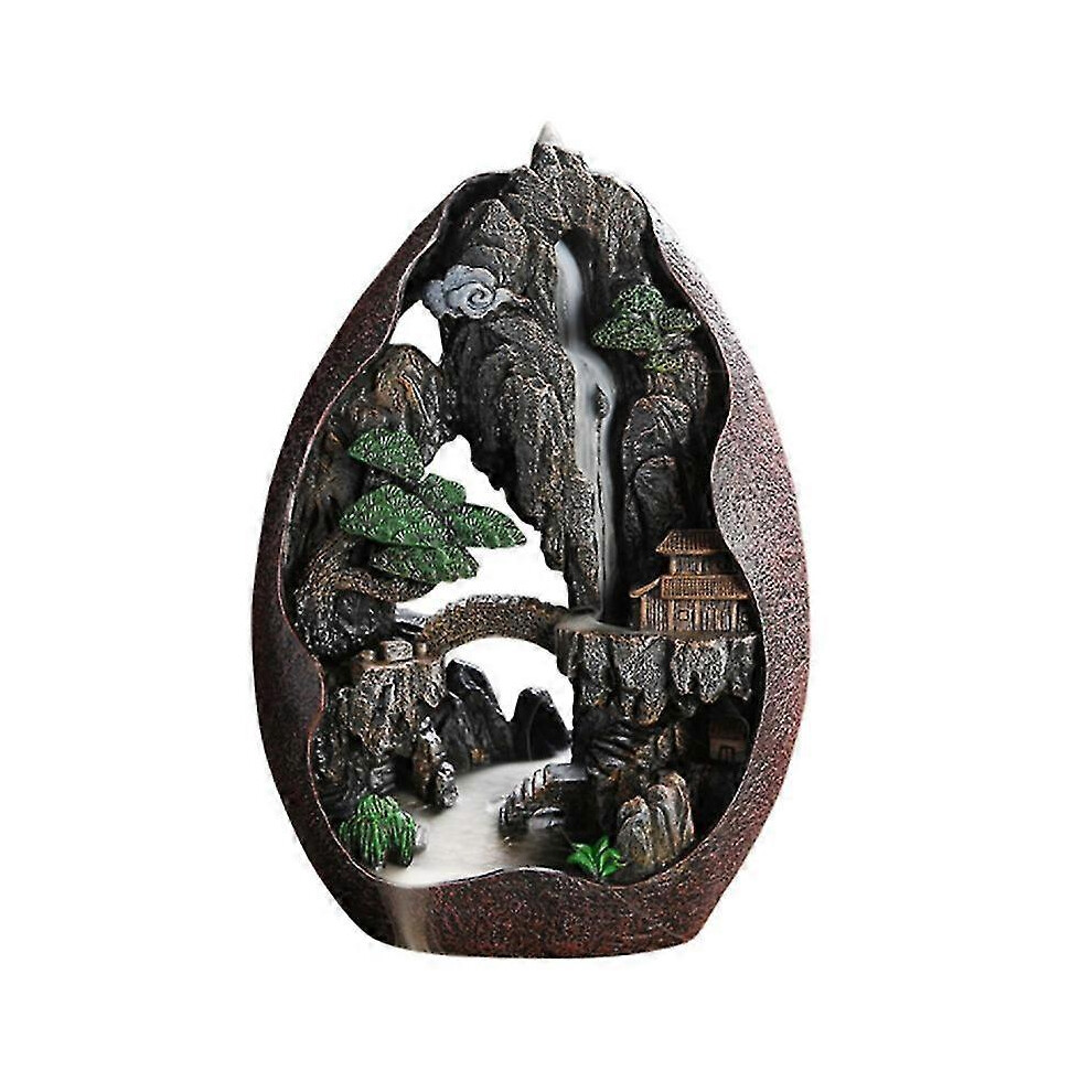 Kikidex (As Show, One Size) Lofty Mountains And Flowing Water Backflow Incense Burner Smoke Sticks Holder 20 Pcs Incense Cones