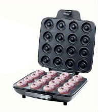 (As show, One size) Mini Donut Maker 16 Holes Donut Machine compatible with Kid-Friendly Breakfast Mini Pancakes Maker Machine compatible with Breakfas EU Plug