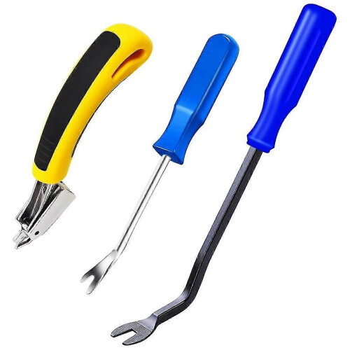 (As show, One size) 3Pcs Staple Remover, Heavy Duty Upholstery Staple Puller Tool with Ergonomic Handle, -Puller Tool Nail Puller B