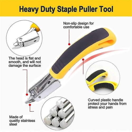 (As show, One size) 3Pcs Staple Remover, Heavy Duty Upholstery Staple Puller Tool with Ergonomic Handle, -Puller Tool Nail Puller B 1