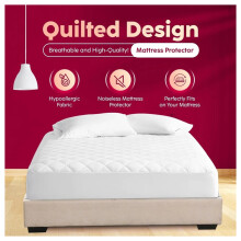 (Single) Extra Deep Mattress Protectors Single Double King Quilted Fitted Bed Cover