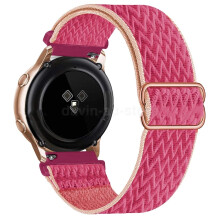 (Pomegranate 12#, For Galaxy Watch 6 44mm) Nylon Strap Fabric Band For Samsung Galaxy Watch 4 5 6 7 40/44mm Classic Pro Hot